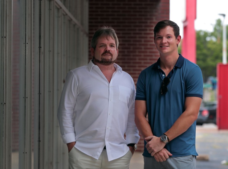 Father-and-son development team Frank Kemker (left) and Clayton Kemker have acquired two parcels and have a third under contract, totaling 5.6 acres, near the southwest corner of Central and Cooper. (Patrick Lantrip/Daily Memphian)